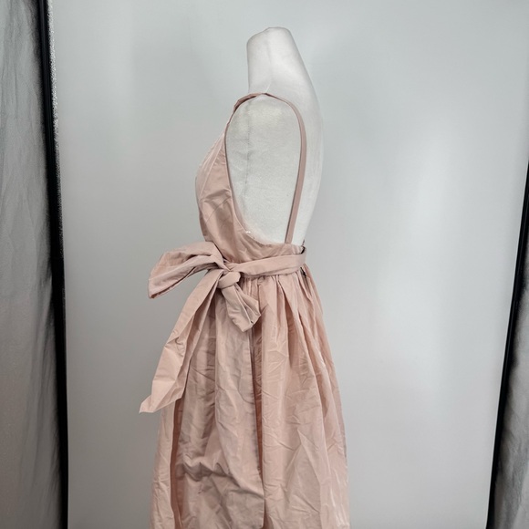 NWT ZARA VOLUMINOUS MIDI DRESS WITH BOW BELT PINK Size XS - Picture 7 of 14